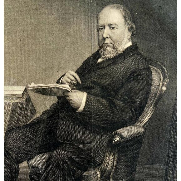 Louis Godey Portrait Engraving 1860s Victorian Cordially Yours Signature DWEE18 - Picture 1 of 4